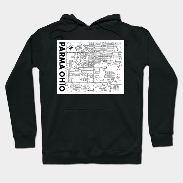 Parma Ohio Map Hoodie by fiberandgloss